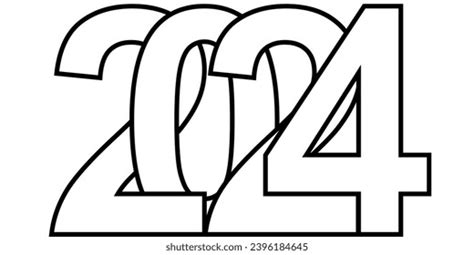 2024 Number Design Template 2024 Happy Stock Illustration 2396184645