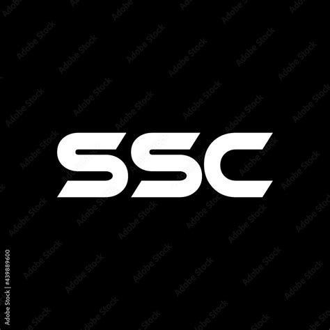 Ssc Letter Logo Design With Black Background In Illustrator Vector