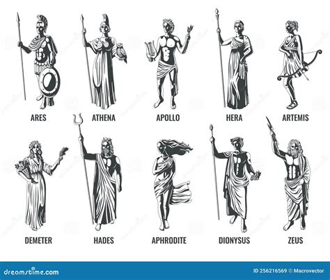 Greek Gods Set Stock Vector Illustration Of Olympus 256216569