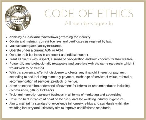 Code Of Ethics Hideaway Weddings