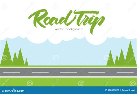 Vector Illustration Road Trip Background Stock Vector Illustration