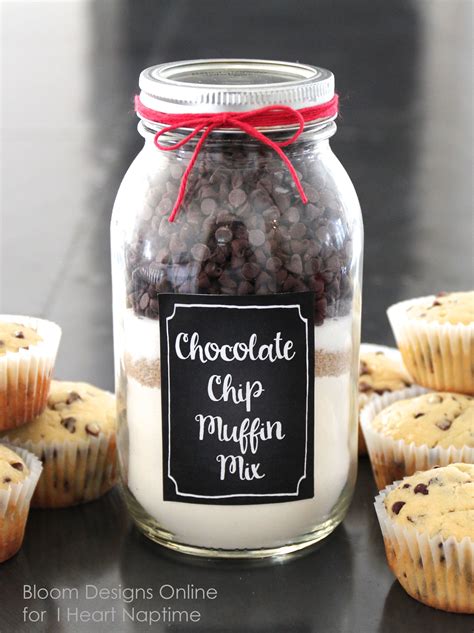 Chocolate Chip Muffin Mason Jars With Printable Jar Food Ts Mason