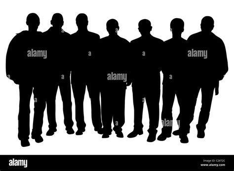 Group Of Seven People Standing Black And White Stock Photos And Images