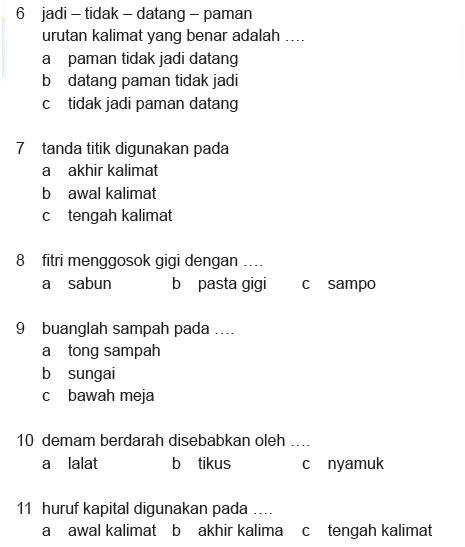 Latihan Soal Bahasa Indonesia Kelas 1 Sd Pooterhead