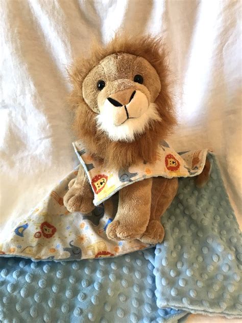 Baby Lovey Blanket Stuffed Lion Lion Lovey Security Etsy In 2020