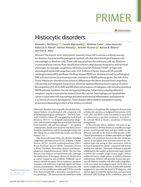 Pdf Histiocytic Disorders
