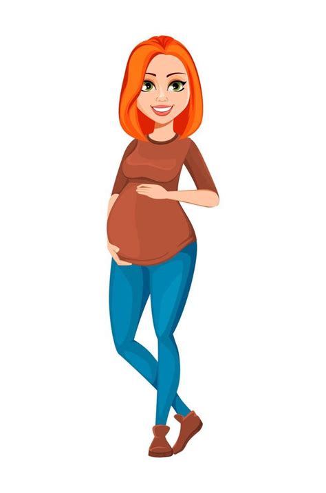 Beautiful Pregnant Woman Cartoon Character 3531351 Vector Art At Vecteezy