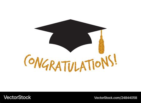 Graduation Logo Design With Congratulations Vector Image