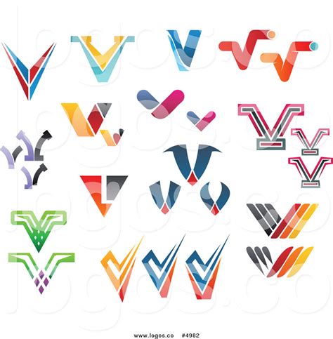 Royalty Free Vector Of Colorful Letter V Logos By Vector