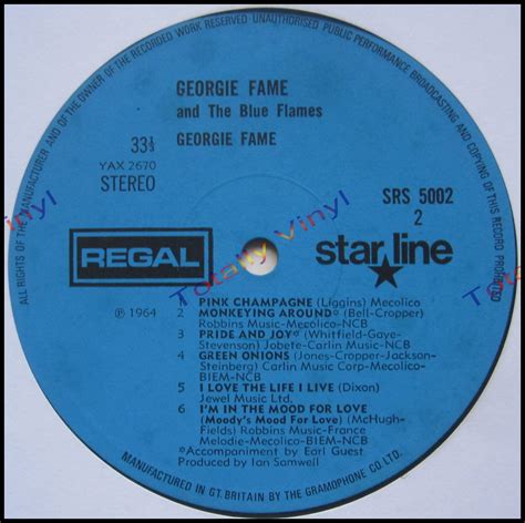 totally vinyl records fame and the blue flames georgie georgie