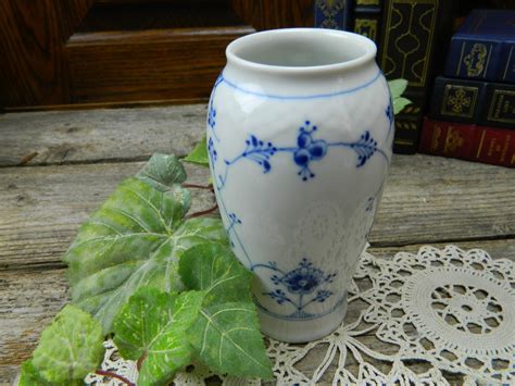 vintage bandg copenhagen porcelain blue and white vase bing etsy porcelain blue vase blue