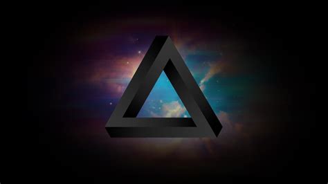 Black Triangular Logo Illustration Abstract Penrose Triangle Hd