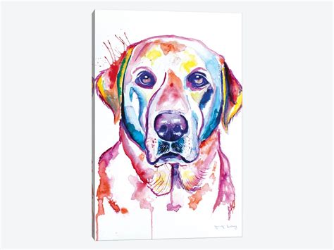 Watercolor Yellow Lab Canvas Print By Jennifer Seeley Icanvas