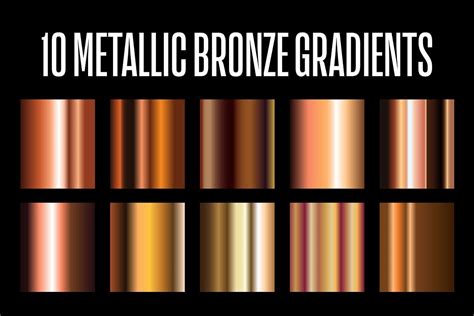 10 Metallic Gold Gradients Ai File Gold Gradient Metal Gradient