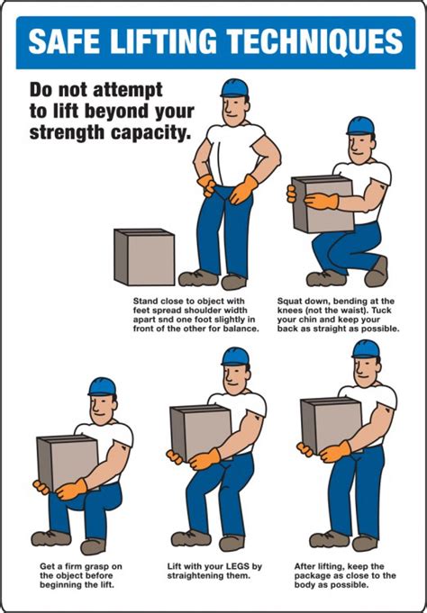 Safe Lifting Techniques Safety Sign Mgnf512