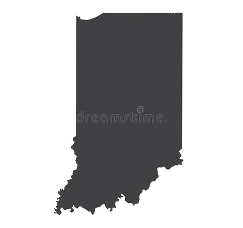 Indiana Map Silhouette Vector Illustartion Stock Vector Illustration