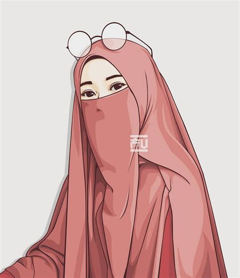 Hijab Drawing Vector Hijab Niqab Ahmadfu22 Gambar Gadis Lucu Kartun