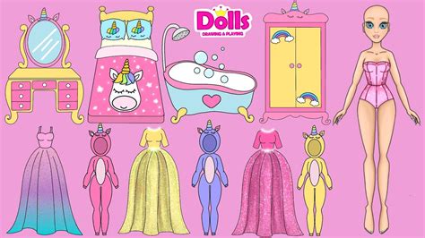 Paper Dolls Amazing Unicorn Set Unboxing Handmade Clothes And Accessories