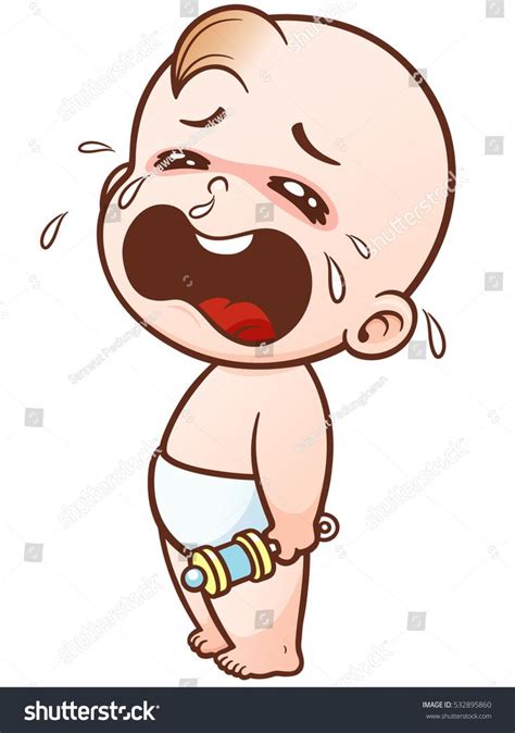 Vector Illustration Of Cartoon Baby Crying Ad Affiliate