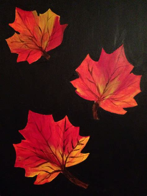 Autumn Leaves By Gail Heath Acrylic Autumn Painting Maple Leaf