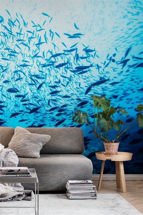 Shoal Of Fish Wallpaper Fish Wallpaper Mural Wall Art Shoal Of Fish