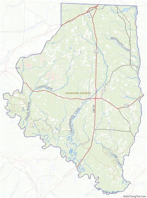 Topographic Map Of Calhoun County Arkansas Arkansas