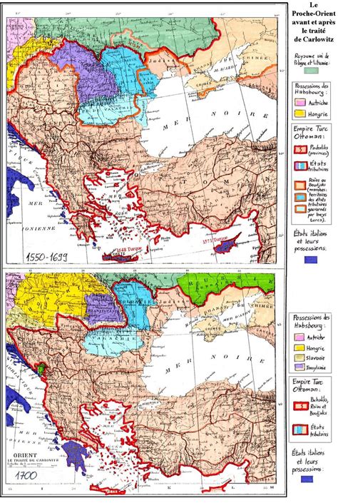 Ottoman Empire Prior To And After The Treaty Of Karlowitz 1699 It