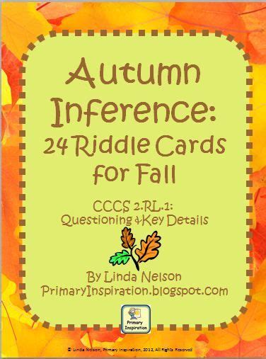 Autumn Inference Riddle Cards Speech And Language Speech Therapy