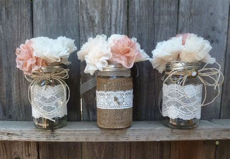 These Can Be Made In Your Colors Burlap Twine And Lace Mason Jar