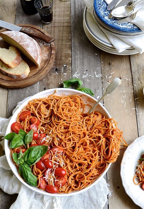Spaghetti With Roasted Tomato Sauce Bibbyskitchen Recipes