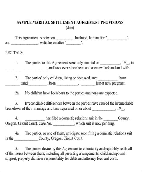 Free 14 Settlement Agreement Samples And Templates In Pdf Ms Word