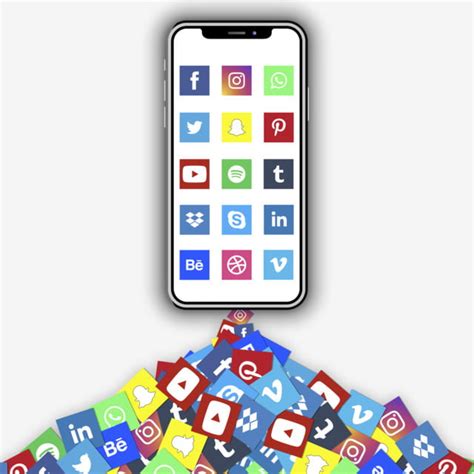 Social Media Logos With Phone Templates Mockup Frame Png And Vector