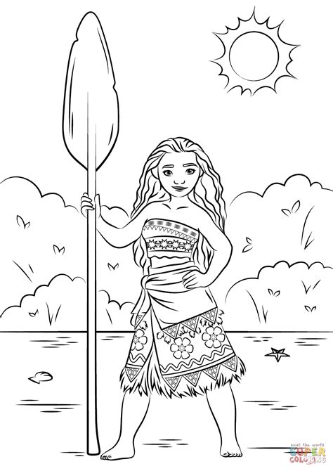 Gambar Character Coloring Pages Sheets Drawing Moana 8 Vaiana Di