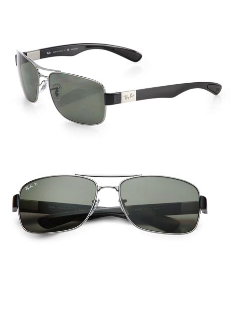 Lyst Ray Ban 64mm Active Square Sunglasses In Gray For Men