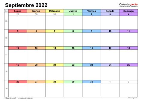 Calendario Septiembre 2022 Calendarpedia