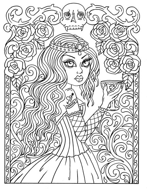 Printable Pastel Goth Coloring Pages