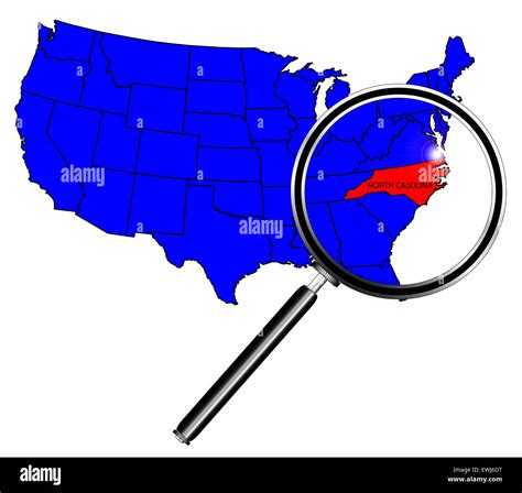 Esquema Establecido Del Estado De Carolina Del Norte En Un Mapa De Los