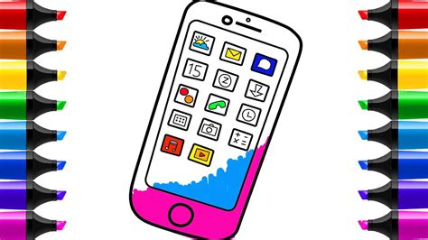 How To Draw Iphone Mobile Phone Ballons Coloring Book And Drawing