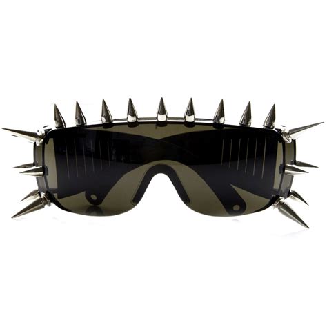 Ultra Punk Novelty Spiked Fashion Shield Sunglasses Zerouv