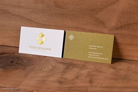 Classic Elegant Premium White Business Card With Gold Foil Four