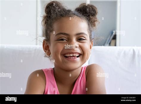 Little Girl Laughing Camera Portrait Hi Res Stock Photography And