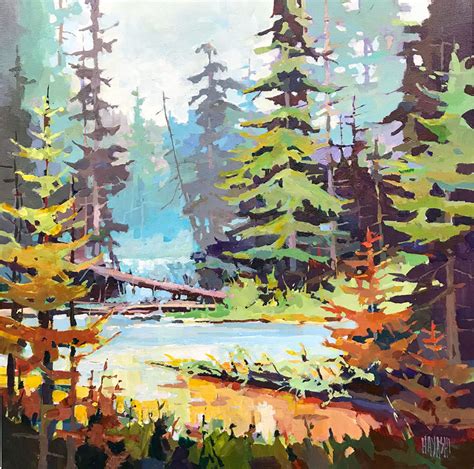 Pool And Pines By Randy Hayashi Acrylic On Canvas Koyman Galleries