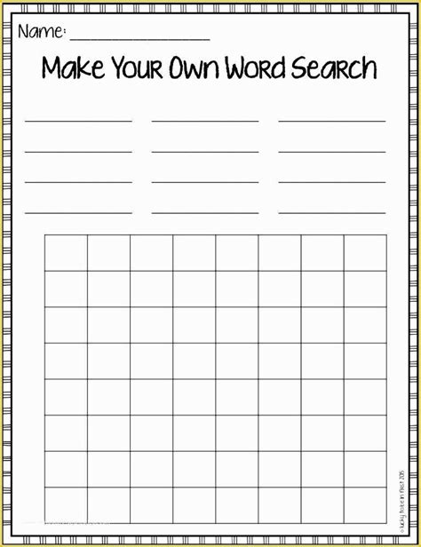 Make My Own Template Free Of 6 Create Your Own Word Search Template