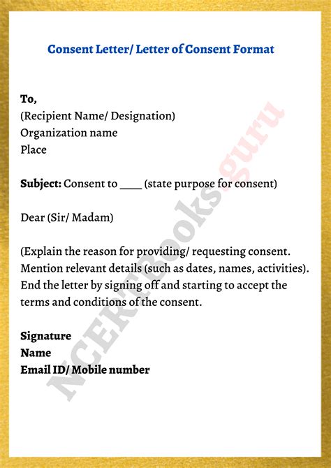 Consent Letter Format And Samples Guidelines To Write A Letter Of Consent
