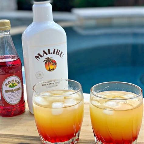 1 shot of advocaat 2 shots of cherry brandy 1 shot of malibu in a high ball glass fill the rest with lemonade stir then feel the sunset. Pin on Alcohol drink recipes