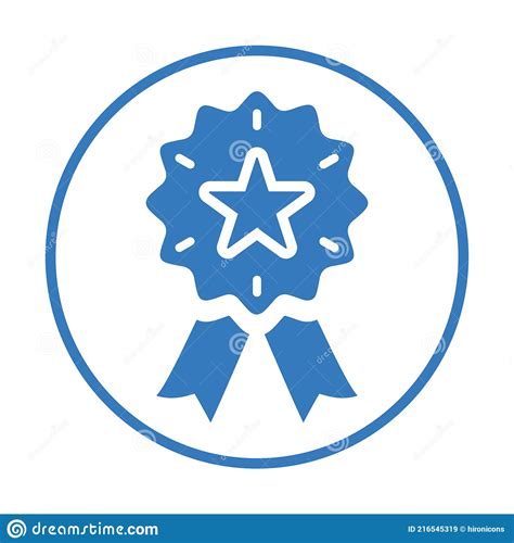 Achievement Award Best Quality Ribbon Icon Blue Color Vector Design