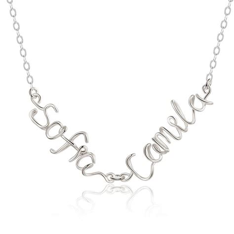 silver double names necklace sterling silver name necklace name necklace sterling silver jewelry