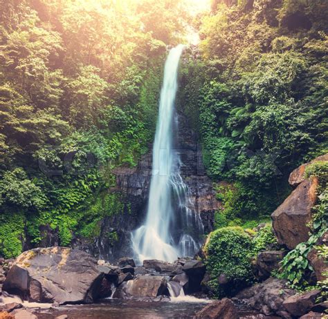 Waterfall In Indonesia Stock Image Colourbox