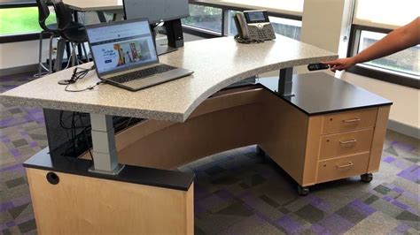 Demco Technolink Height Adjustable Reference Desk Youtube