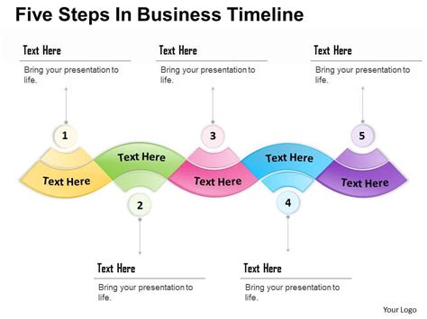 0314 Business Ppt Diagram Five Steps In Business Timeline Powerpoint